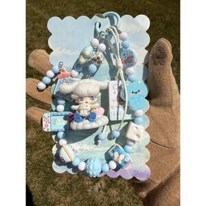 Handmade Dreamy Cloud Boy Suede Hair Carrying‎ Puppy Bag White 3 Layered Charm
